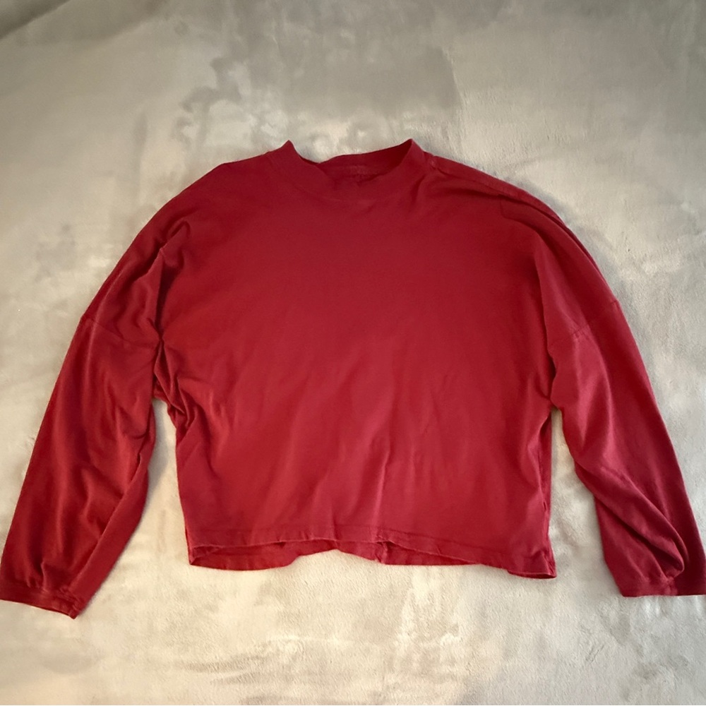 Aerie Deep Red Long Sleeve Shirt